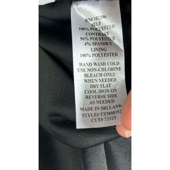 Connected Apparel Sheath Dress Women's 8P Black + Blue Floral Embroidered V Neck - Picture 6 of 10